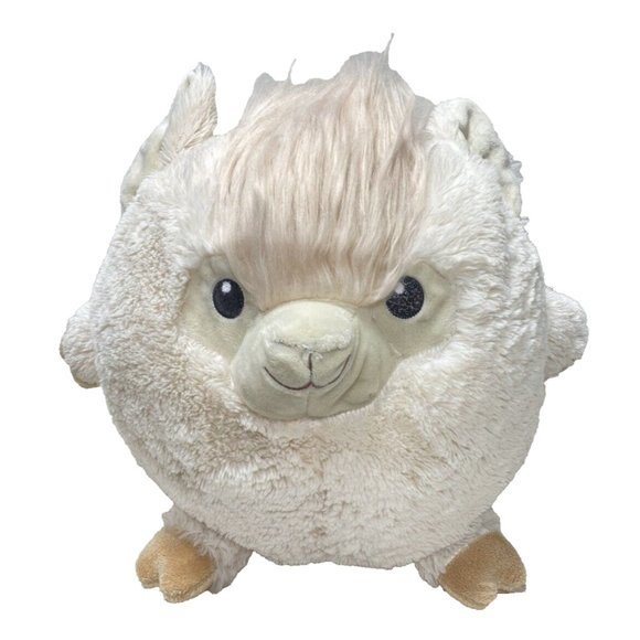 White/Cream Baby Lamb Round Soft Plush Stuffed Animal Teddy Bear - Picture 1 of 8